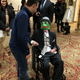 The elderly man dressed as Pepe speaking to an RSBN correspondent